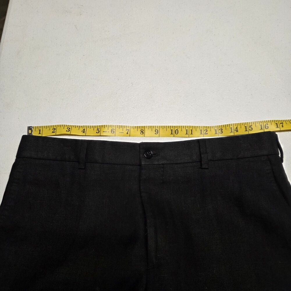 RALPH LAUREN Black Label Mens 100% Linen Black Straight Leg Pants Black 32X37.5 - Picture 5 of 8